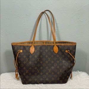 Louis Vuitton Neverfull MM Logo Monogram Tote